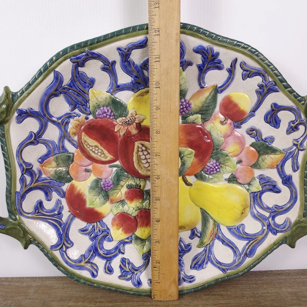 Fitz and Floyd Florentine Fruit Large Serving Platter Wall Decor